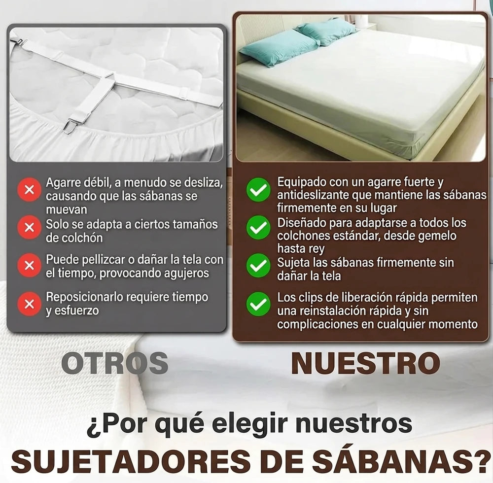 Sujetadores para Sábana Antideslizantes