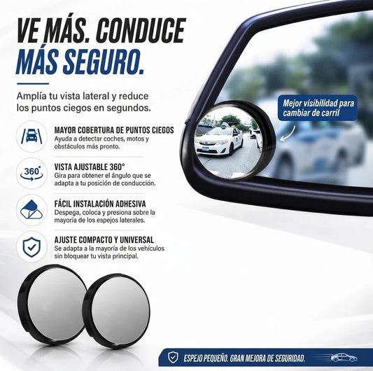BlindView™| Espejos Convexos Giratorios Para Puntos Ciegos