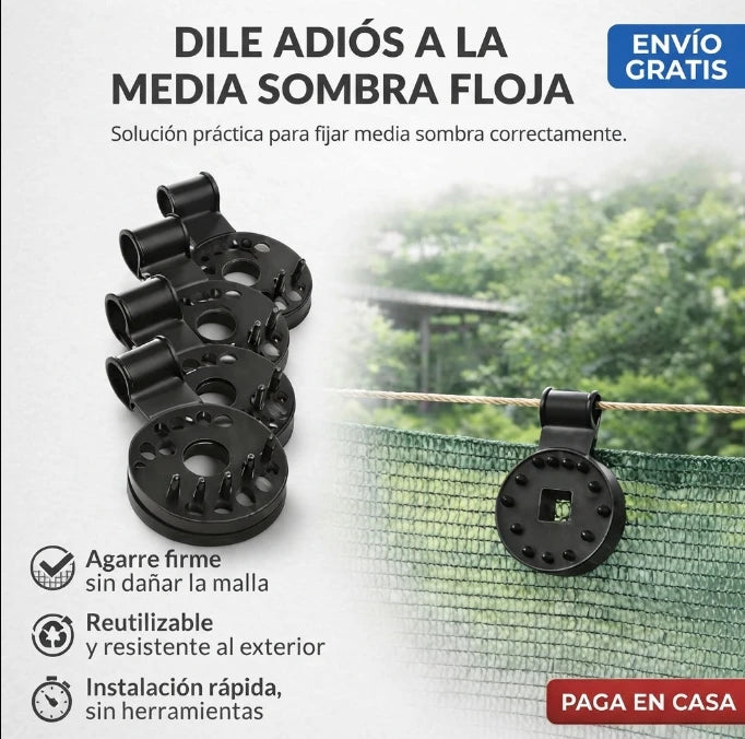 SunGrip™| Clips de Fijación para Media Sombra