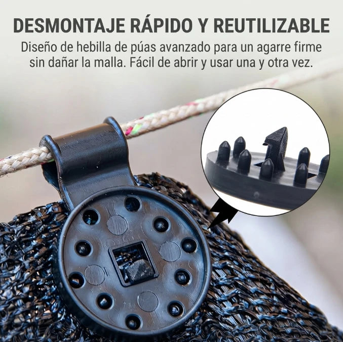 SunGrip™| Clips de Fijación para Media Sombra
