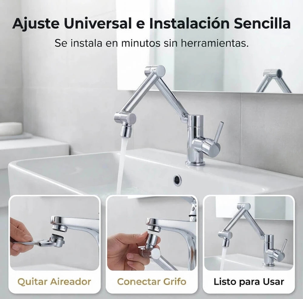 AquaFlex| Grifo de brazo mecánico giratorio