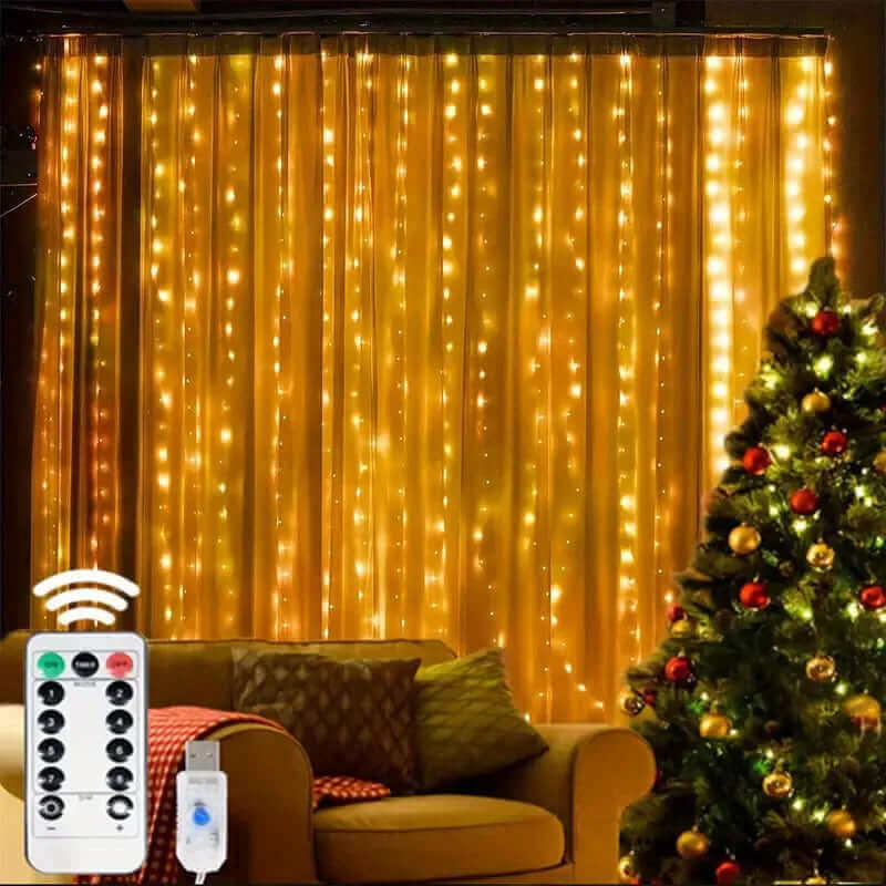 Cortina LED de Cascada Navideñas 7x3 metros