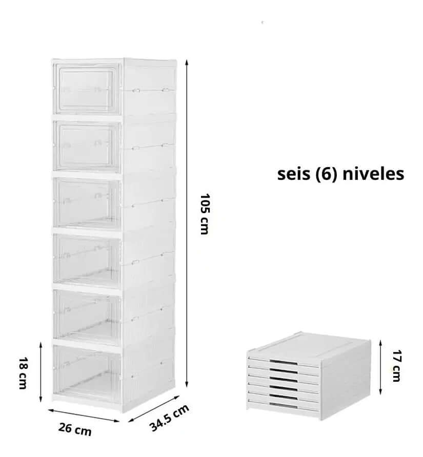 ZapaFlex™ – Zapatero Vertical de 6 Niveles Plegable