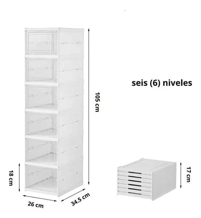 ZapaFlex™ – Zapatero Vertical de 6 Niveles Plegable
