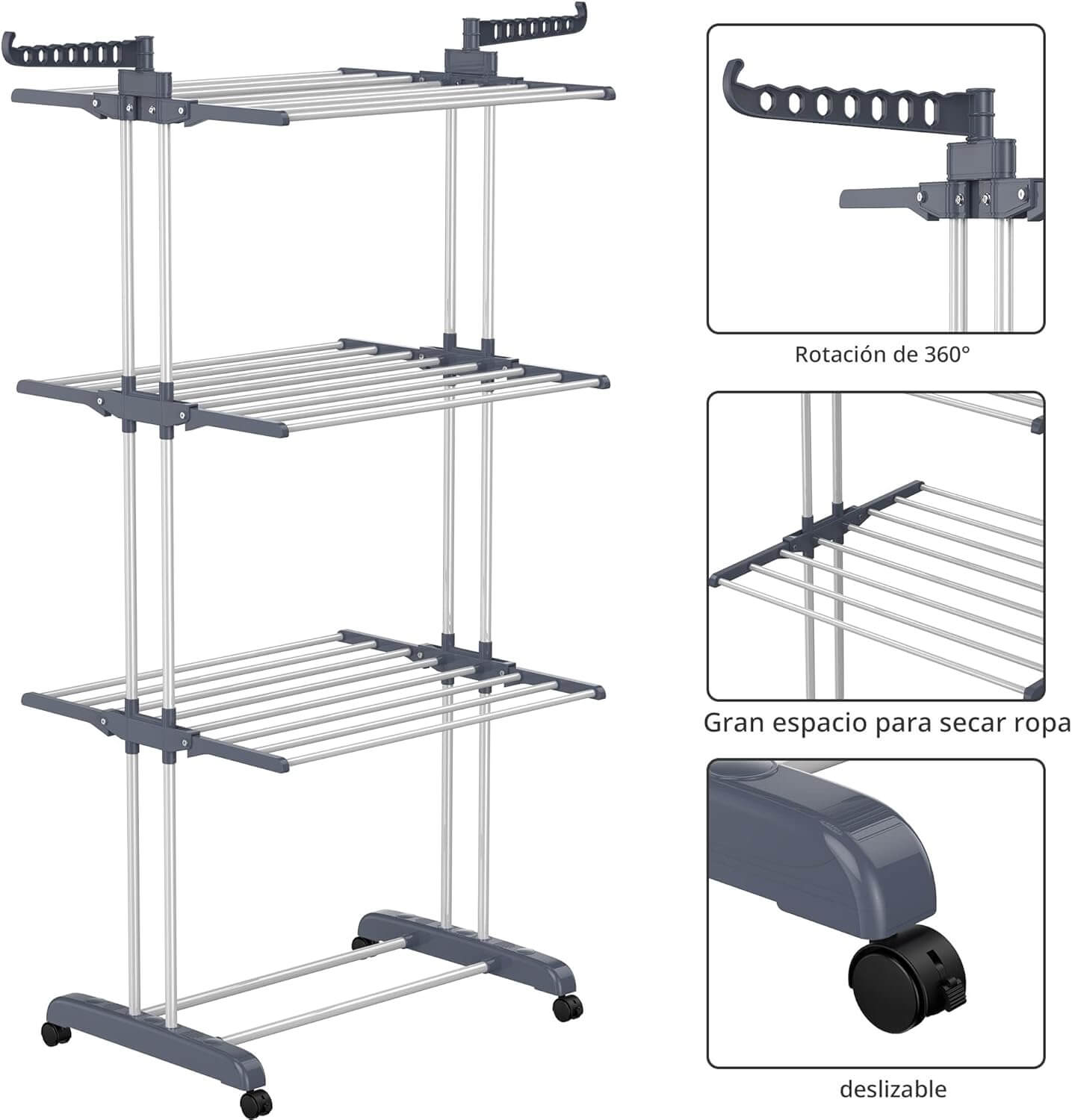 HOMIDEC® Tendedero de ropa de 4 niveles