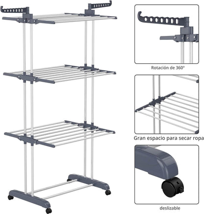 HOMIDEC® Tendedero de ropa de 4 niveles