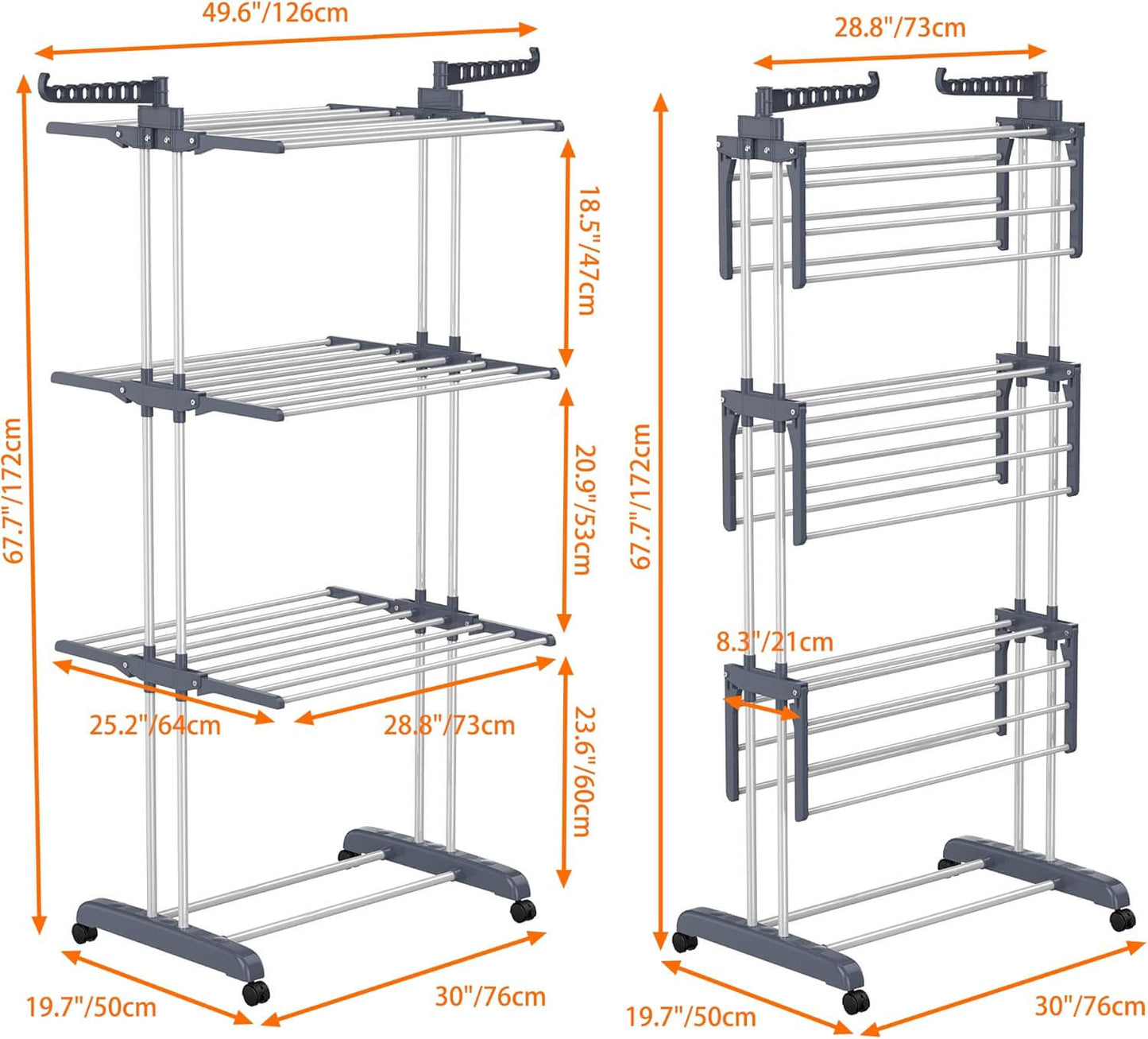 HOMIDEC® Tendedero de ropa de 4 niveles