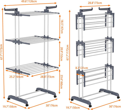 HOMIDEC® Tendedero de ropa de 4 niveles