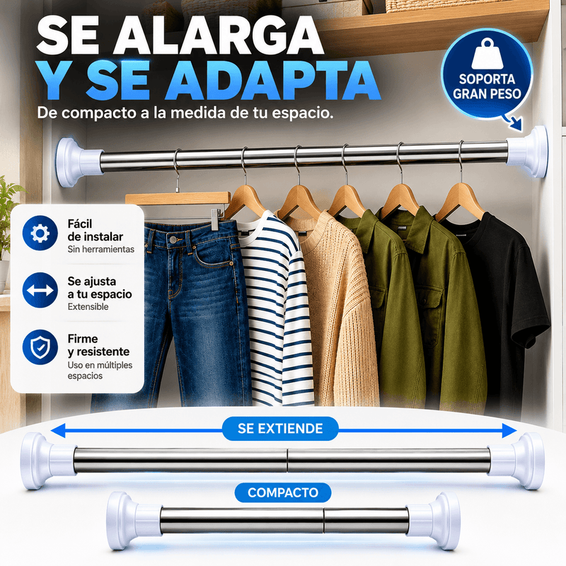 Barra Extensible Multiusos - hasta 2.5 mts