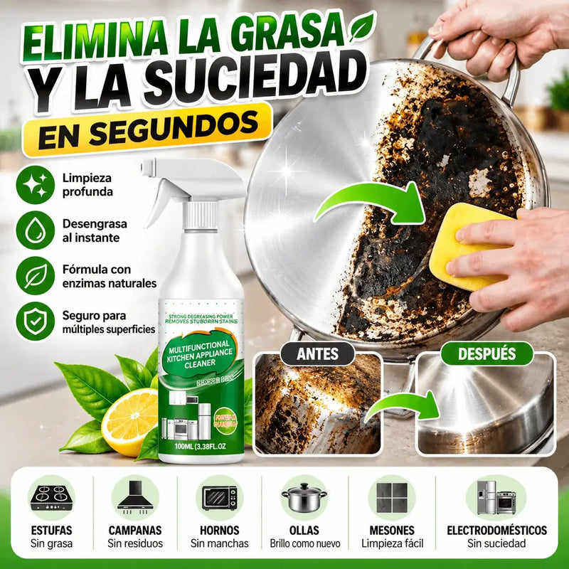 Spray limpiador de cocina con enzimas naturales
