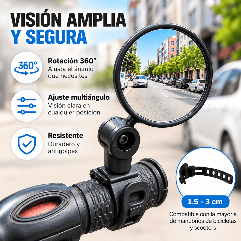 Par de Espejos Retrovisor Convexo para Bicicleta